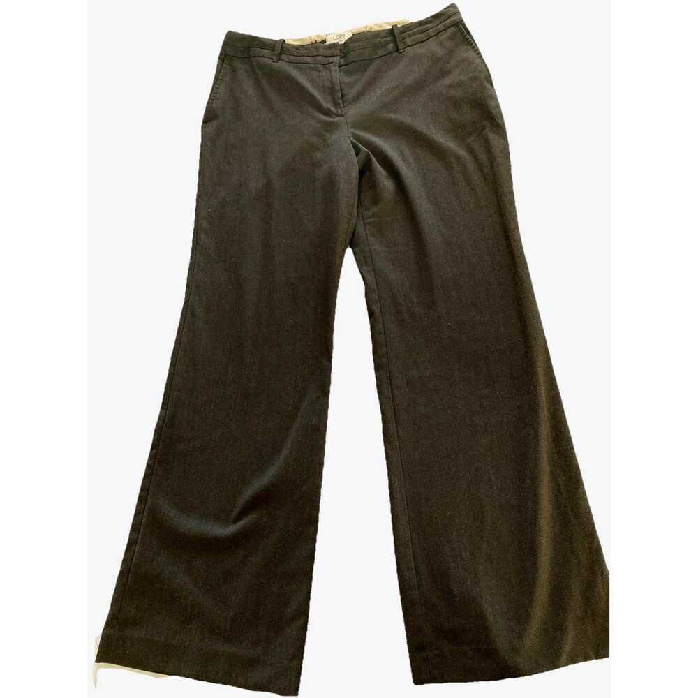 Loft Women’s Size 12 Dress Pants Julie Boot Cut Brown Herringbone Good Cond.